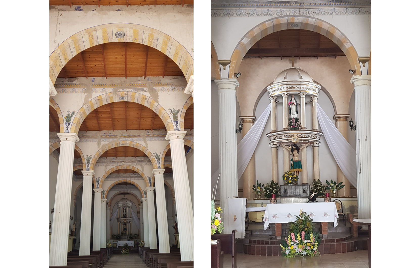 Vista al altar, templo de Santa Rosa de Lima, 2022.