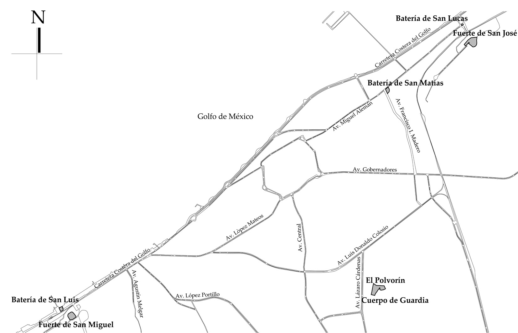 Croquis de localizaci&oacute;n. Plano elaborado en la Subdirecci&oacute;n de Apoyo a la Inscripci&oacute;n y Enlace de Monumentos Hist&oacute;ricos.